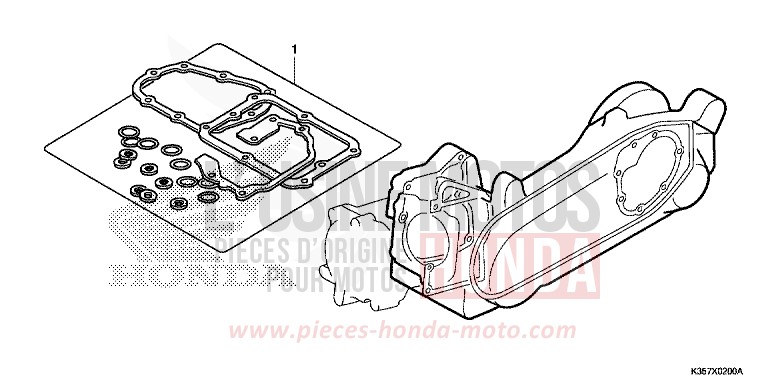 GASKET KIT B for PCX 125 PEARL SIENA RED (R320) from 2017